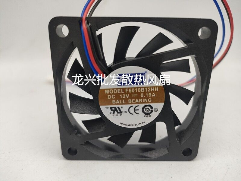 new 1 PCS AVC Fan F6010B12HH DC12V 0.19A 6010 6CM 3 wire cooling fan - AVC
