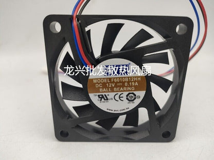 new 1 PCS AVC Fan F6010B12HH DC12V 0.19A 6010 6CM 3 wire cooling fan - AVC