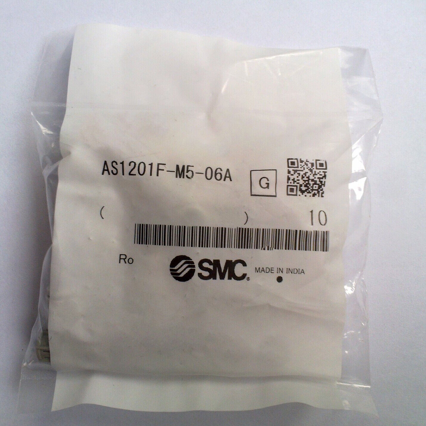 10-Piece SMC AS1201F-M5-06A Speed Control Valve Connector Stock - SMC