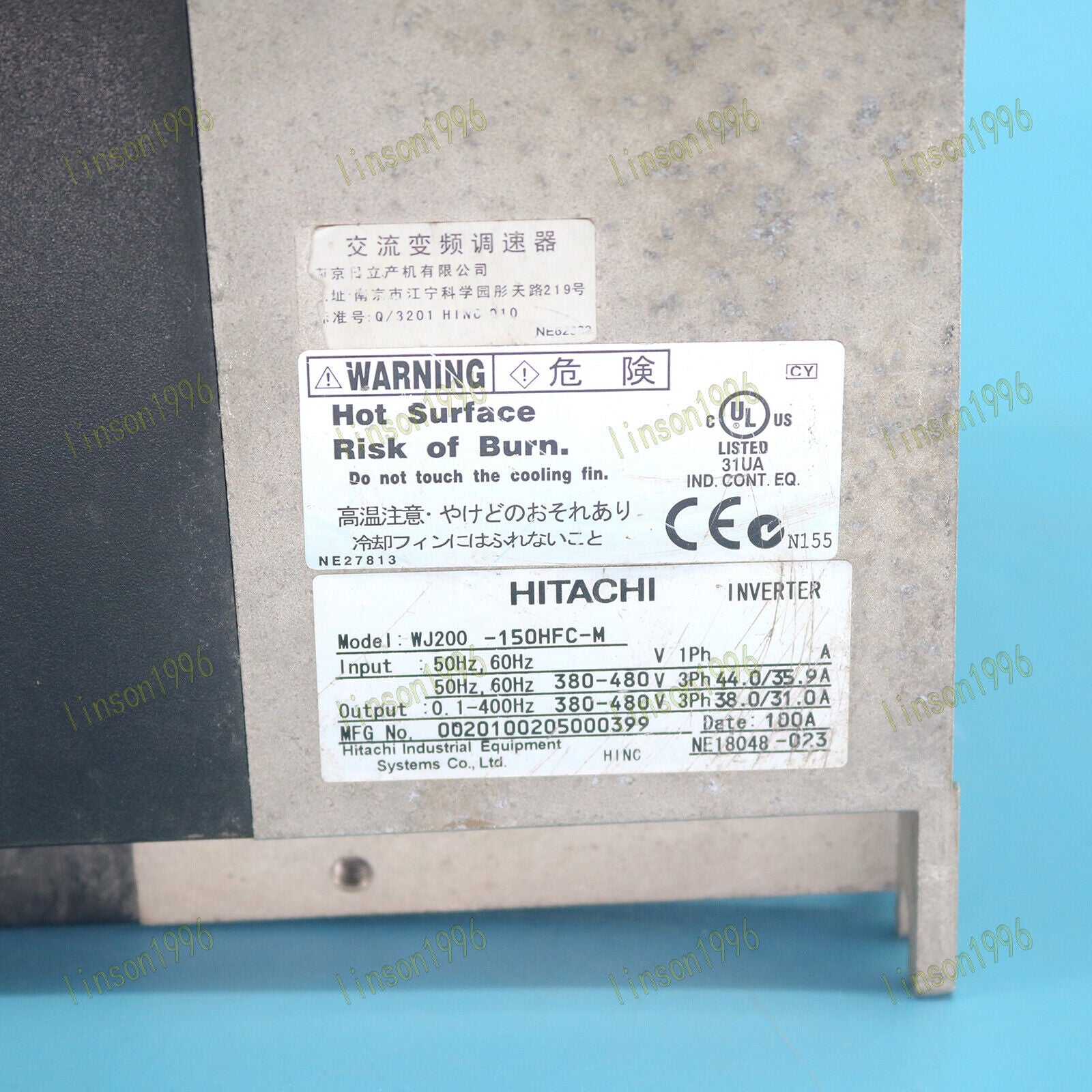 used 1PC  Hitachi WJ200-150HFC-M 15KW 380V inverter Fast Hitachi