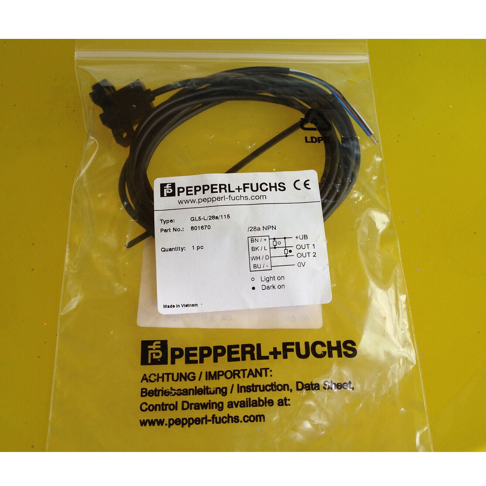 Pepperl+Fuchs GL5-L/28a/115 Photoelectric Switch - PEPPERL+FUCHS