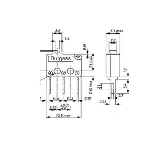 1PC Burgess micro switch F4T7-UL #ke