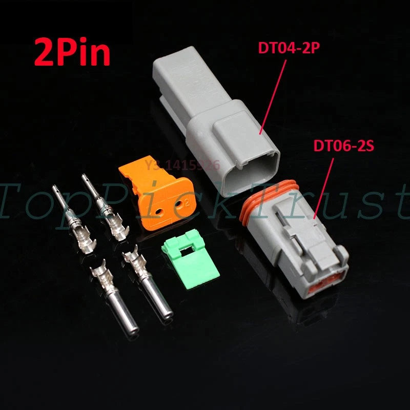 10Kits Sealed Waterproof Electrical Wire Connector Plug Deutsch DT04-2P/DT06-2S
