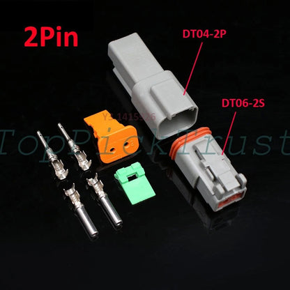 10Kits Sealed Waterproof Electrical Wire Connector Plug Deutsch DT04-2P/DT06-2S