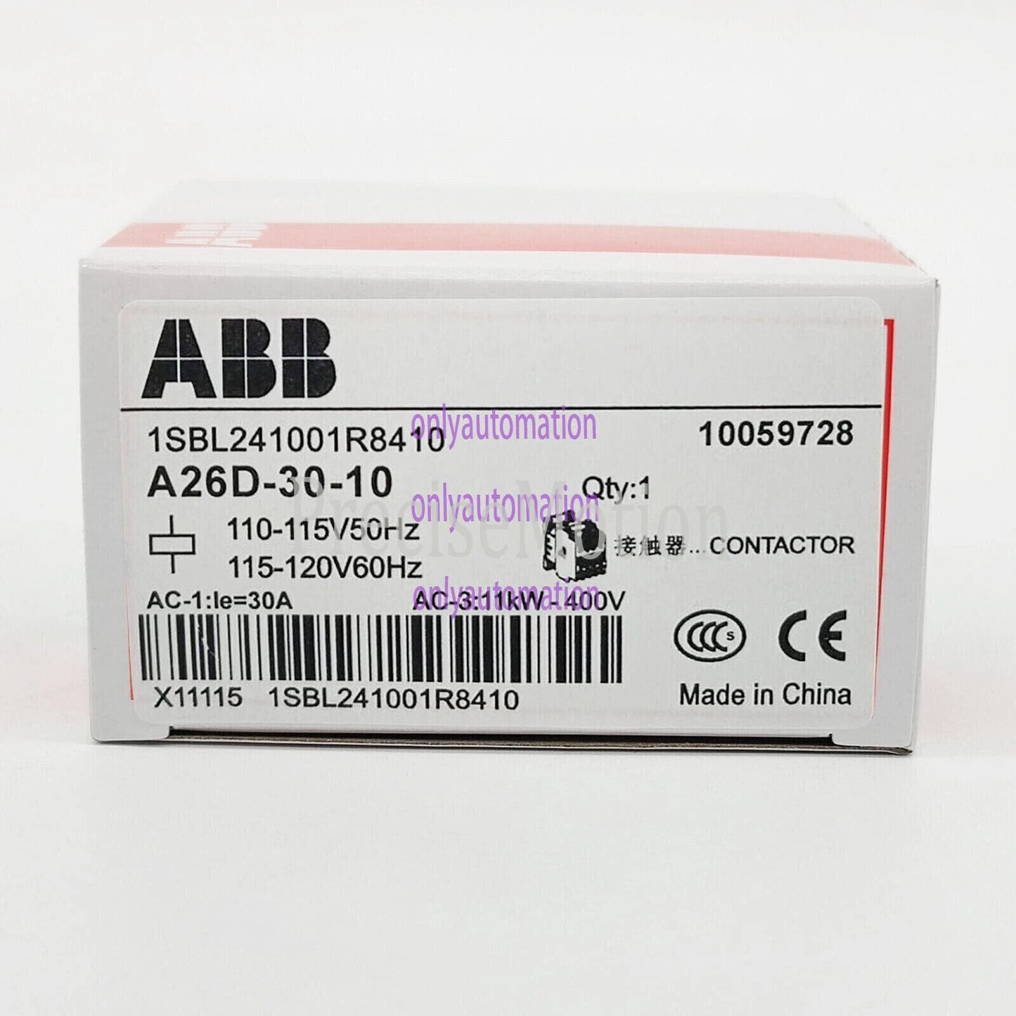 ABB AC contactor A26D-30-10 110V Fast delivery 1PCS
