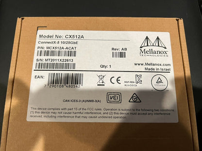 Mellanox MCX512A-ACAT SFP28 Network Card 10/25GbE Ethernet Adapter ConnectX-5 EN - MELLANOX