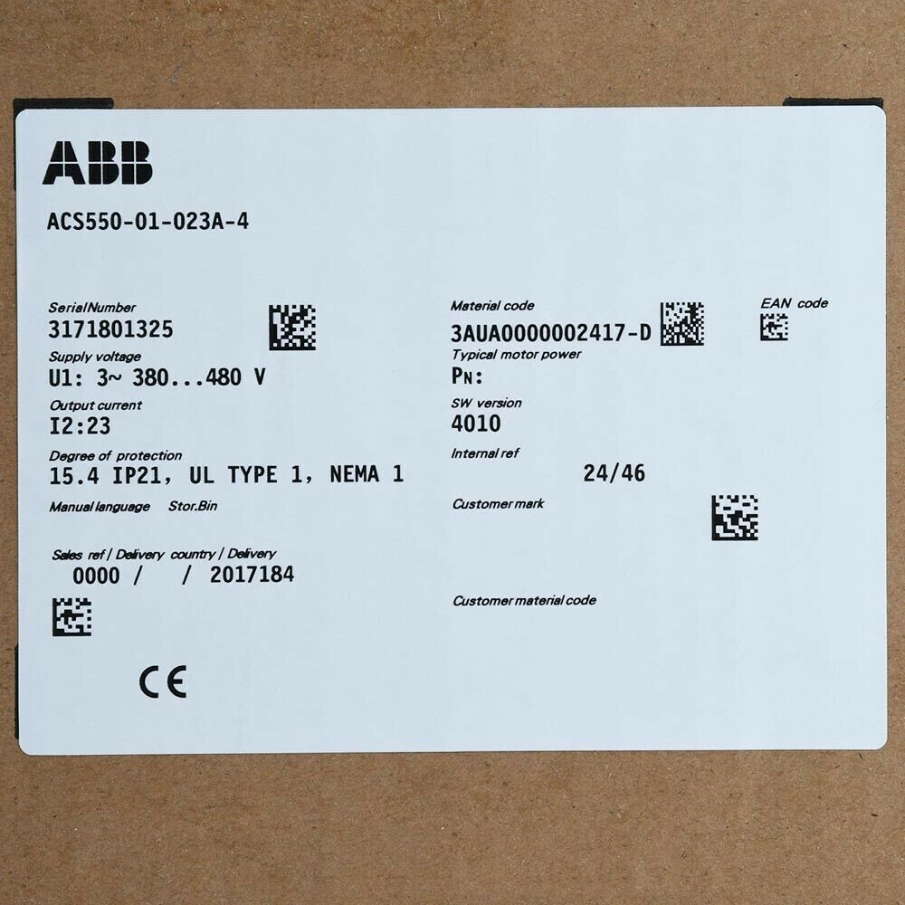1pcs Brand New In Box ABB Inverter ACS550-01-023A-4