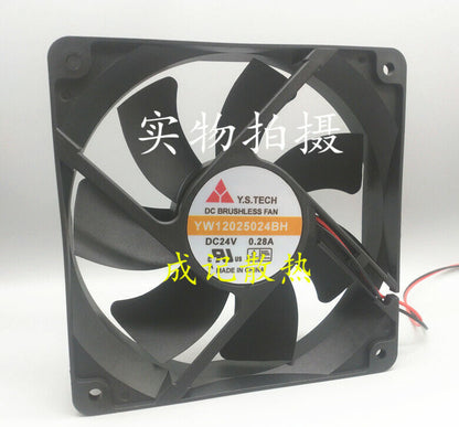 1pcs Y.S.TECH YW12025024BH 24V0.28A 12CM 12025 2线散热风扇
