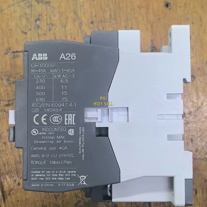 ABB ABB A26-40-00 Block Contactors 24V AC 50Hz 60Hz 24V 1 Year - ABB
