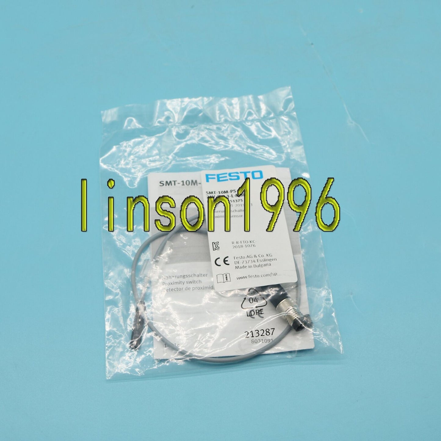 FESTO Proximity Switch SMT-10M-PS-24V-E-03-L-M8D - FESTO