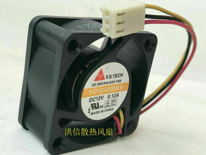 new For Y.S.TECH FD124020EB Cooling Fan DC12V 0.12A 4020 40x40x20mm 3-wire - Y.S.TECH
