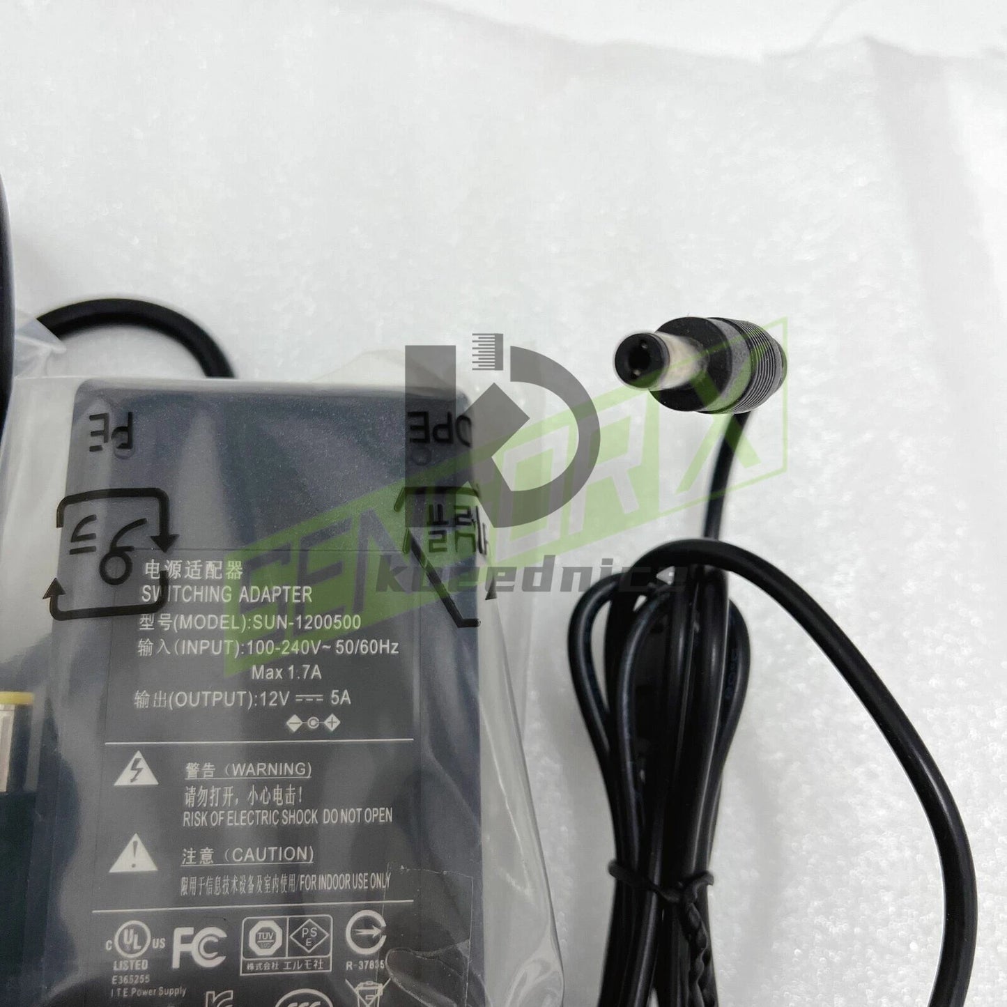 1PCS SWITCHING ADAPTER POWER SUPPLY~ SUN-1200500 12V 5A