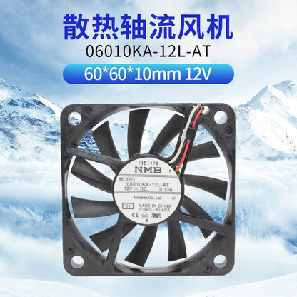 NMB 06010KA-12L-AT 6010 DC 12V 0.13A 6CM ultra-thin silent chassis fan