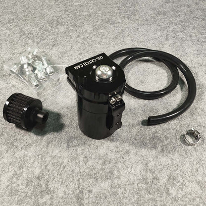 new Universal Oil Catch Can Kit Reservoir Baffled Tank with Breather Filter Aluminum