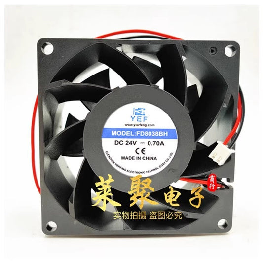 YEF FD8038BH 8038 DC24V 0.70A 8CM 2-pin silent cooling fan