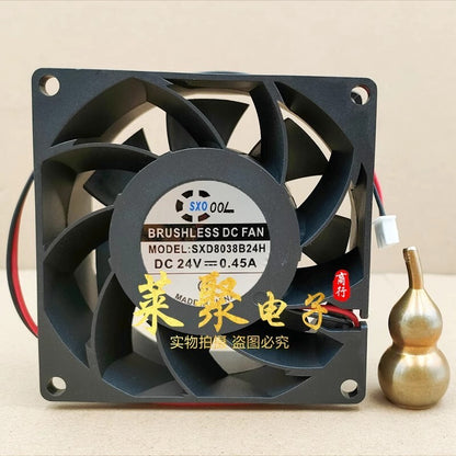 1PCS SXD8038B24H 8038 DC24V 0.45A 8CM 2-Pin Cooling Fan
