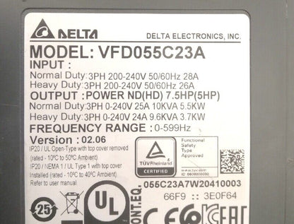 DELTA Inverter VFD055C23A - 1PC Smart Inverter - DELTA