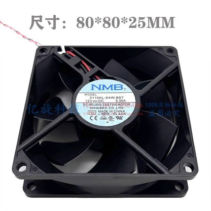 NMB 3110KL-04W-B57 Dual Ball-Bearing Case Cooling Fan DC12V 0.3A 8CM 2-Wire - NMB