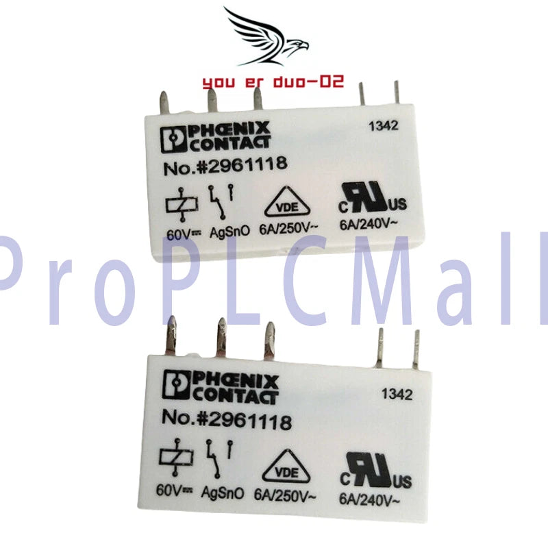 10 PC No.#2961118 Phoenix Contact Miniature Relay 5 Pins 60V 6A/250VAC