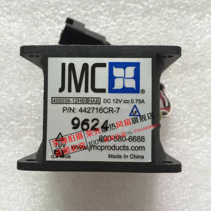 JMC 405038-12HAB 12V 0.75A 4038 4cm 442716CR-7 Dual Blade Cooling Fan