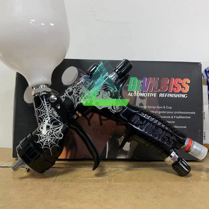 Black Spider Carve Spray Gun TE20 1.3mm Nozzle LVMP Paint Tool for Devilbiss
