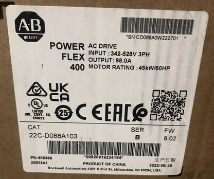Allen-Bradley PowerFlex 400 AC Drive - 45 kW - 60 HP - ALLEN-BRADLEY