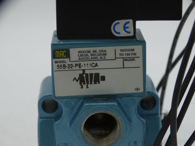 MAC VALVES INC. 55B-22-PE-111CA VALVE | High-Pressure Industrial Valve | Heavy-Duty Construction | Customizable Flow Paths | Pressure Rating: 111 PSI - MAC VALVES INC.