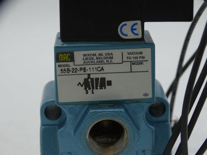 MAC VALVES INC. 55B-22-PE-111CA VALVE | High-Pressure Industrial Valve | Heavy-Duty Construction | Customizable Flow Paths | Pressure Rating: 111 PSI - MAC VALVES INC.