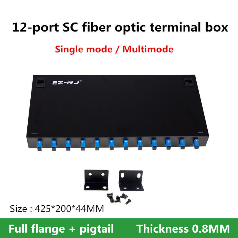 new 12-port SC fiber optic terminal box Single mode/Multimode full flange + pigtail