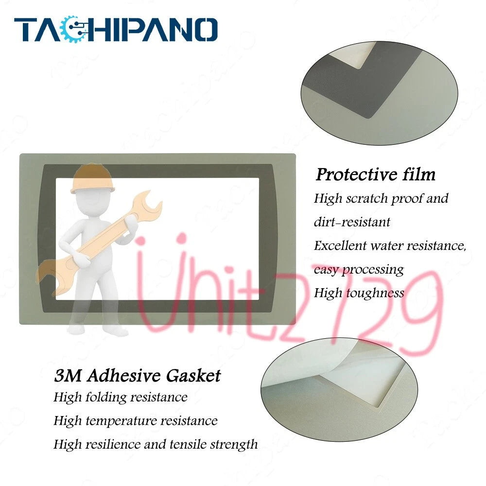 1SET for 2711P-T9W22D9P Glass Panel with Front Overlay Film Touch Screen #un