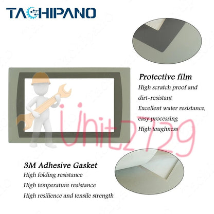 1SET for 2711P-T9W22D9P Glass Panel with Front Overlay Film Touch Screen #un