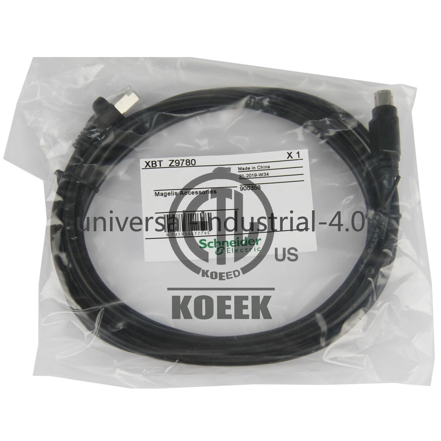 Schneider XBTZ9780 HMI Accessory 2.5m Cable to Connect Magelis Mini DIN RJ45