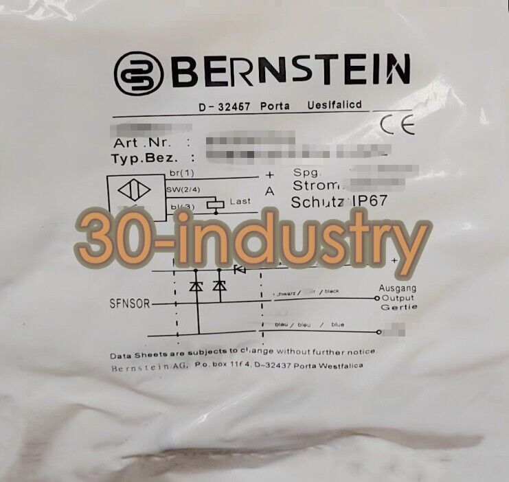 Bernstein KCN-R34NS/030-KLP2 Proximity Switch Sensor - 1PCS - BERNSTEIN