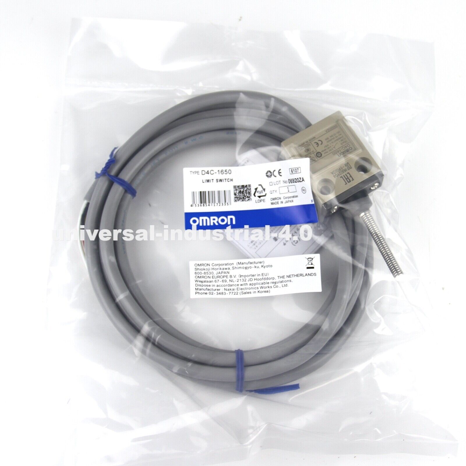 OMRON D4C-1650 Limit Switch | 400V | 2000Hz | 250W | High Precision Switch | OMRON D4C-1650 Limit Switch - OMRON