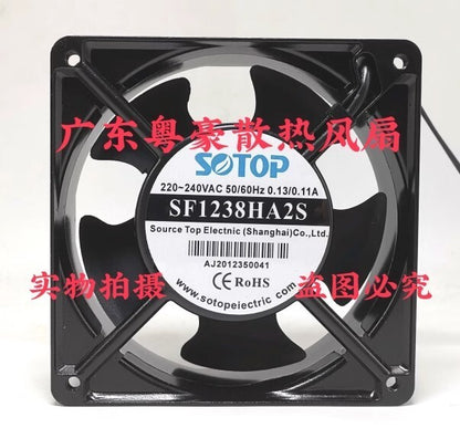 SOTOP SF1238HA2S 220V-240VAC 0.13/0.11A Cabinet Cooling Fan