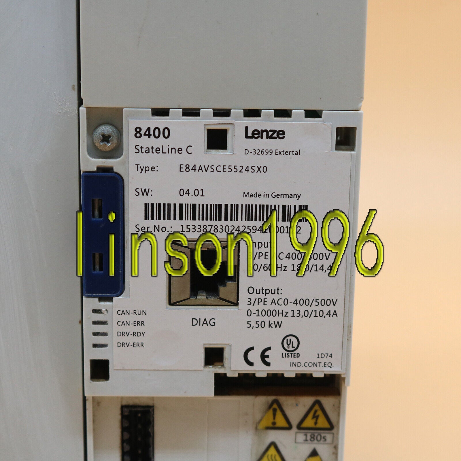 Used Lenze E84AVSCE5524SX0 Inverter - LENZE