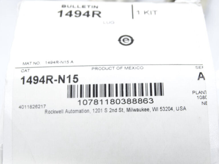 Allen Bradley Terminal Lug 1494R-N15 - ALLEN BRADLEY
