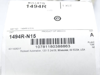 Allen Bradley Terminal Lug 1494R-N15 - ALLEN BRADLEY