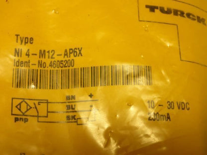 new 201567 -No Box; Turck NI4-M12-AP6X Proximity Switch; 10-30VDC; 200mA - TURCK