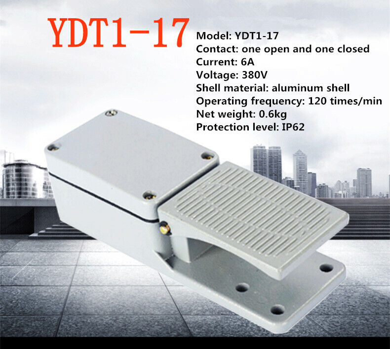 new YDT1-17 silver contact aluminum alloy machine tool foot switch 380V 6A - KOEED