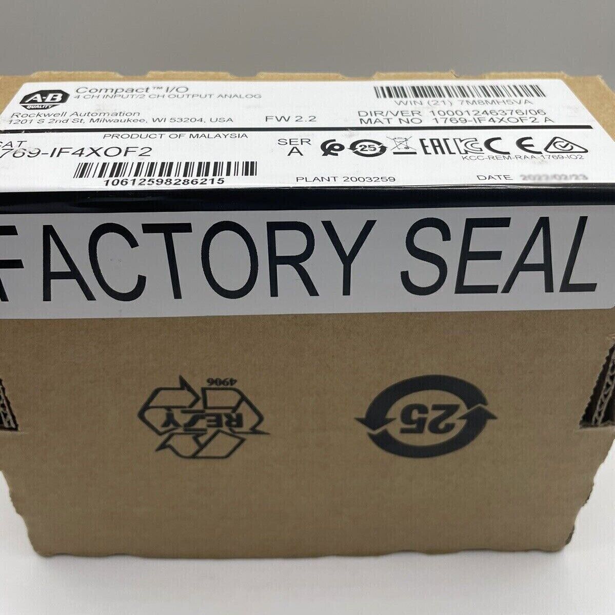 CompactLogix AB 1769-IF4XOF2 SER New Factory Sealed AB 1769-IF4XOF2 SER A CompactLogix 6 Pt and Module US - COMPACTLOGIX