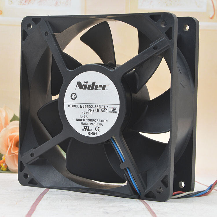 1pcs  NIDEC B35502-35DE 12CM 12V 1.40A B35502-35DEL7 12038 pwm speed control fan