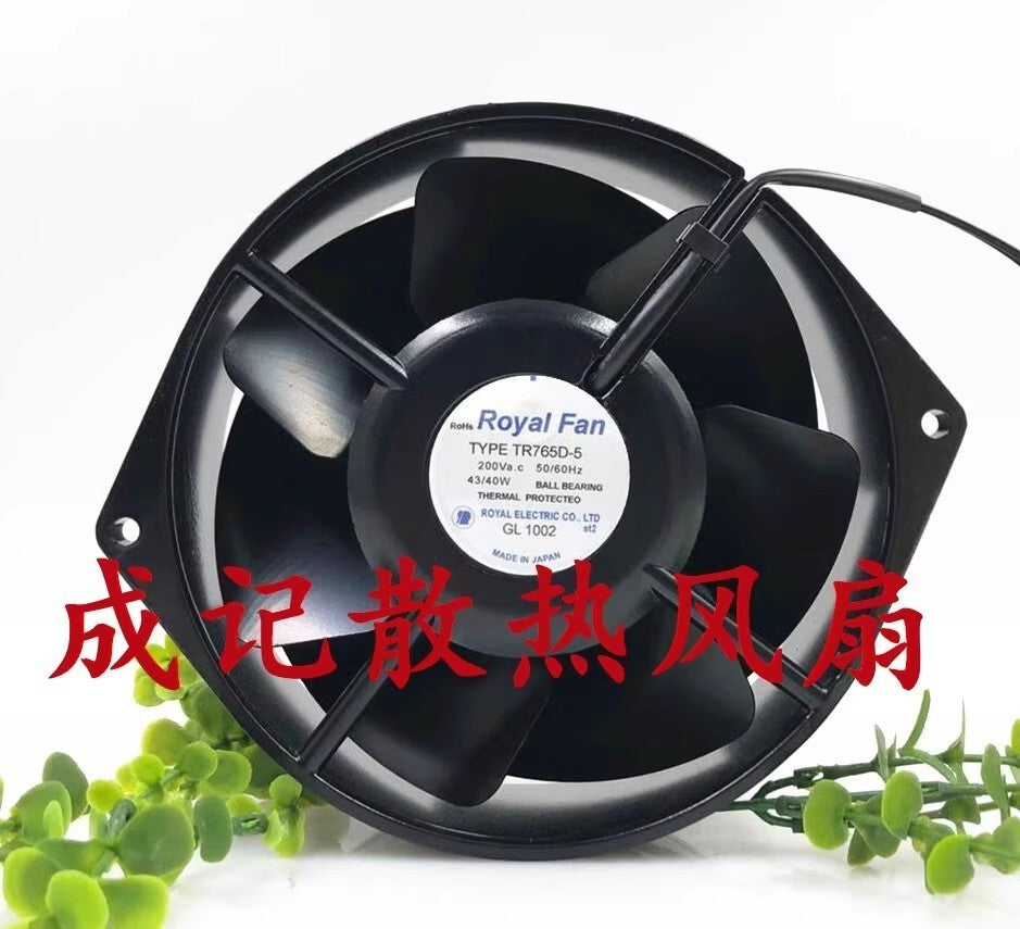 ROYAL FAN TR765D-5 AC200V 43W/40W 15055 43/40W Axial Metal Cooling Fan