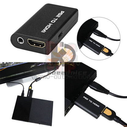 PS2 to HDMI Audio Video Cable AV Adapter Converter w/3.5mm Audio Output for HDTV
