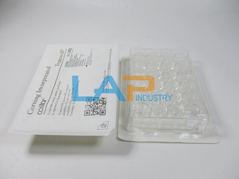 12PCS Corning 3422 Transwell-24 Membrane 6.5mm Pore 8.0um - CORNING