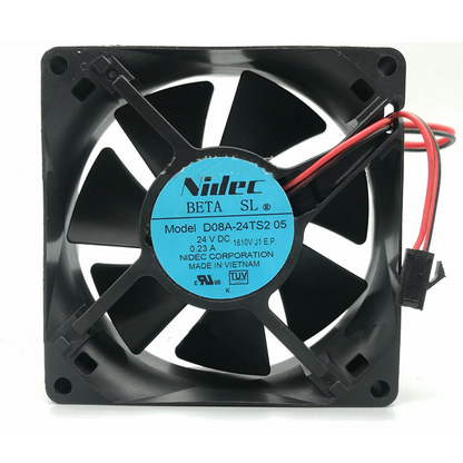 new NIDEC D08A-24TS2 05 DC 24V 0.23A 80*80*25MM 2 PIN Inverter cooling fan - NIDEC