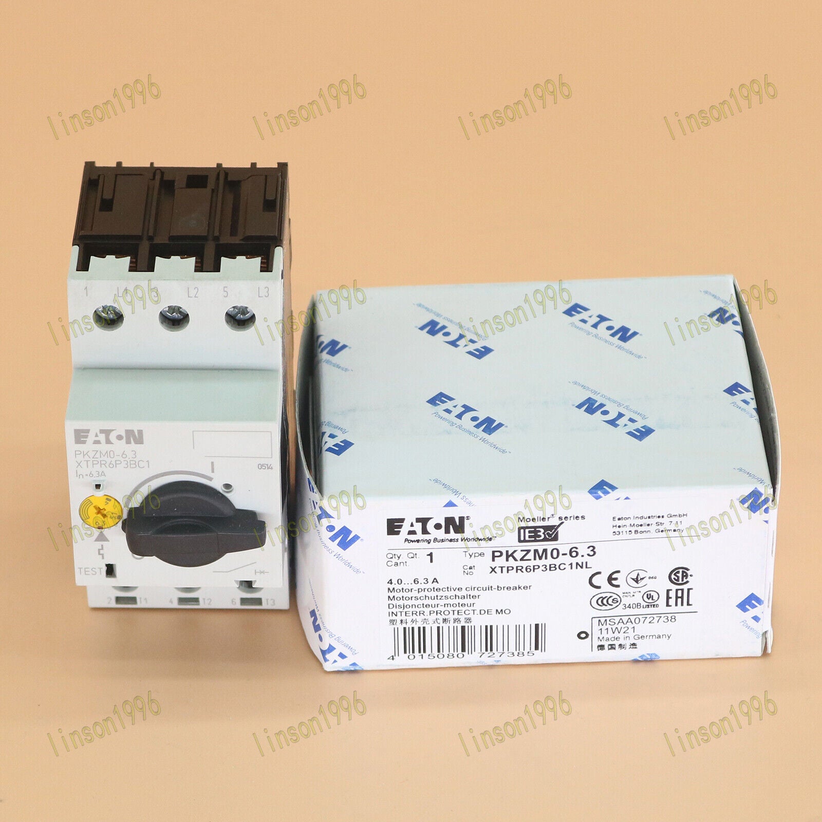 1PC Eaton PKZM0-6.3 Magnetic Circuit Breaker - EATON