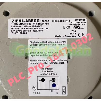 ZIEHL-ABEGG RH28M-2EK.3F.1R Radial Fan 1pcs fast delivery