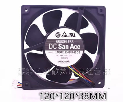 Sanyo 109R1248MH101 12038 DC48V 0.15A 12CM 4-Pin Inverter Mute Cooling Fan