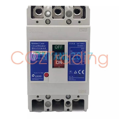 1PCS Shihlin Molded case circuit breaker BM63-SN 3P 20A 30A 40A 50A 63A